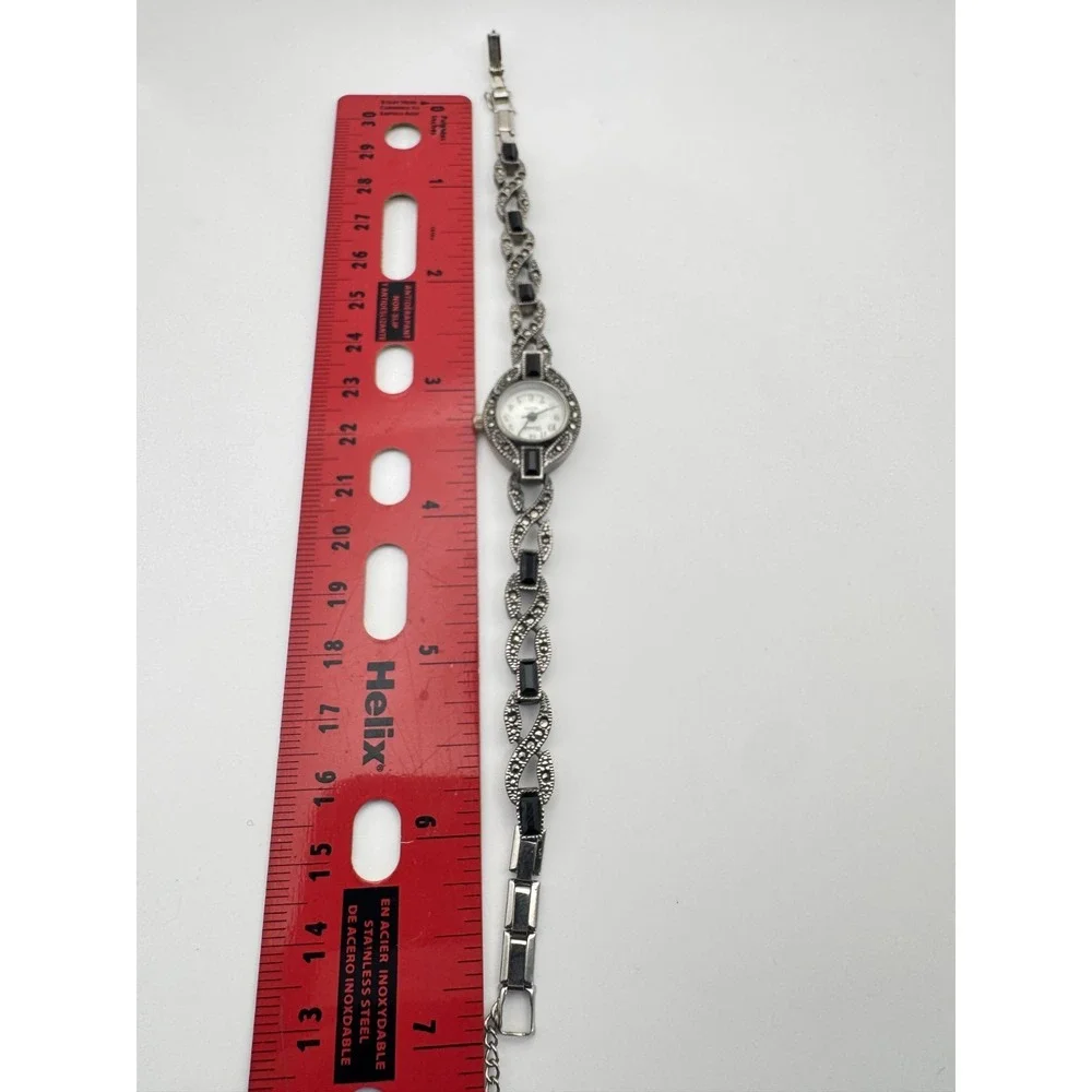 Vintage Xanadu Watch Marcasite Bracelet Art Deco Style NEEDS BATTERY 7